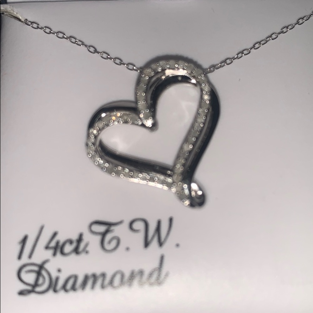 Sterling Silver Heart Necklace - Picture 2 of 3